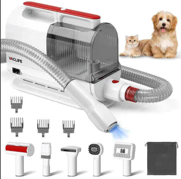 Pet Hair Vacuum and Grooming Kit with Dog Clipper