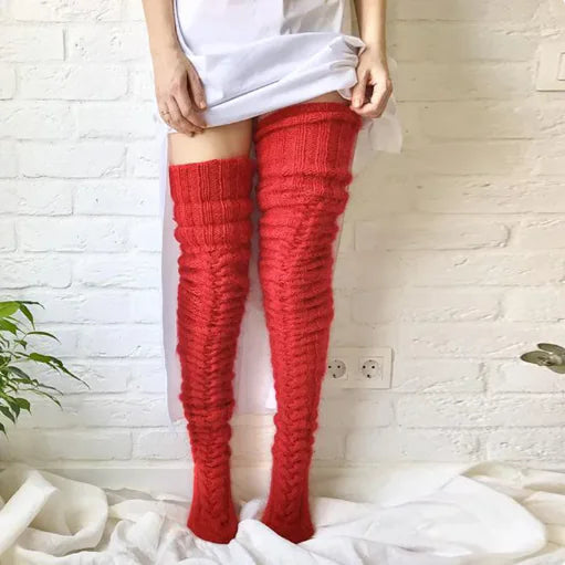 Over-the-Knee Knitted Winter Socks